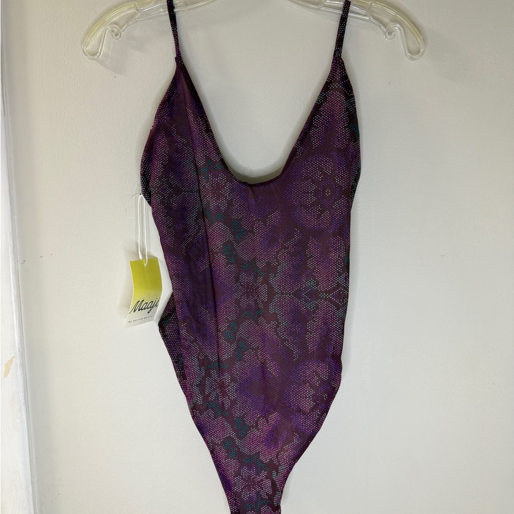 Maaji Purple Floral Bandeau One-Piece